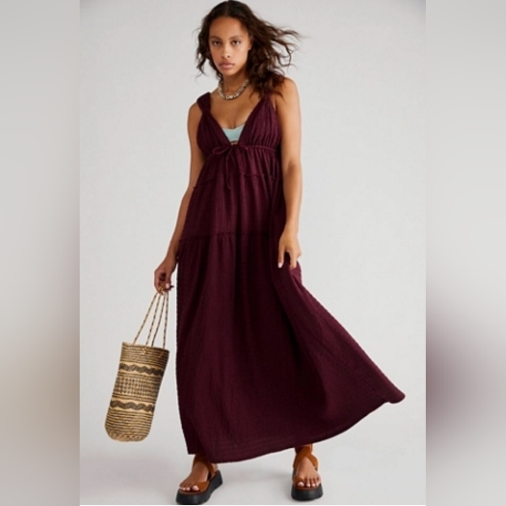 Free People Beach Martina Maxi Dress (Wine/Eggplant)